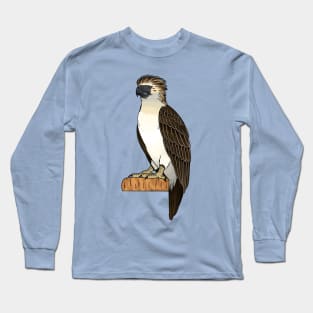 Philippine eagle bird cartoon illustration Long Sleeve T-Shirt